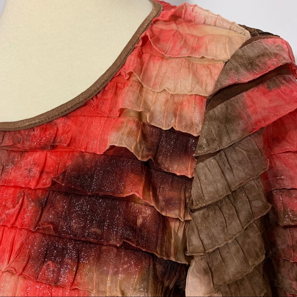 Notations Ruffle 3/4 Sleeve Blouse - Picture 10 of 12